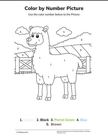 Color by Number Llama