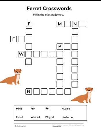 Ferret Mini Crosswords Puzzle