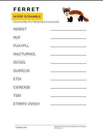 Ferret Word Scramble