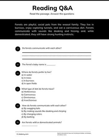 Read and Answer- Ferret