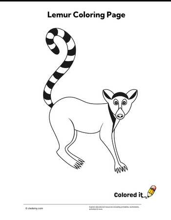 Lemur - Coloring Page
