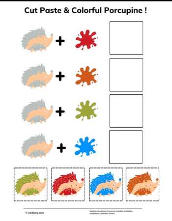 Cut Paste & Colorful Porcupine