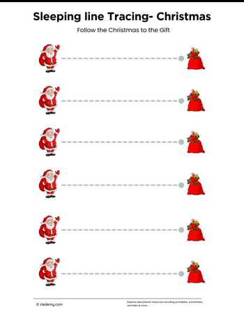 Trace Christmas In Horizontal Line
