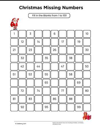 Christmas Missing Numbers