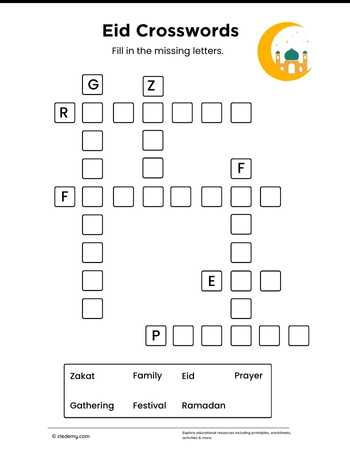Eid Mini Crosswords Puzzle