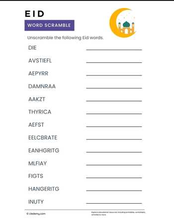 Eid Word Scramble
