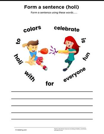 Form a sentence (Holi)
