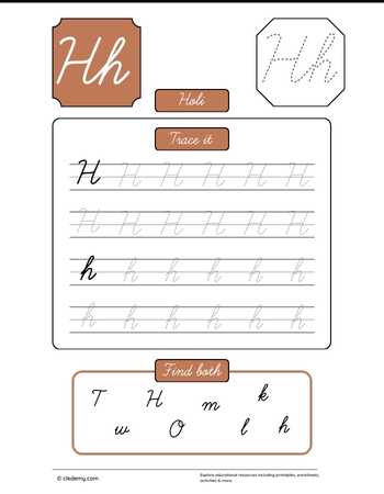 Cursive Letter H for Holi
