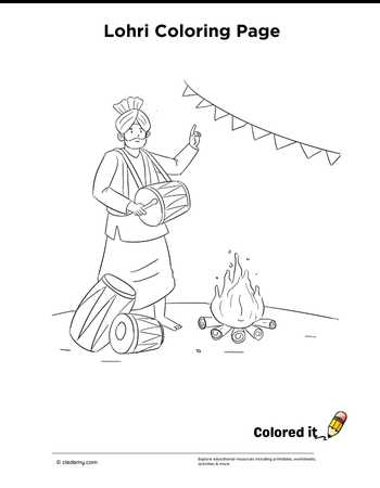 Lohri - Coloring Page