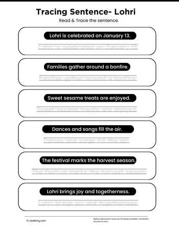 Tracing Sentence - Lohri