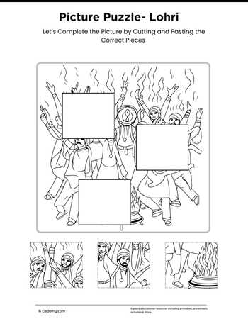 Cut & Paste Picture Puzzle- Lohri