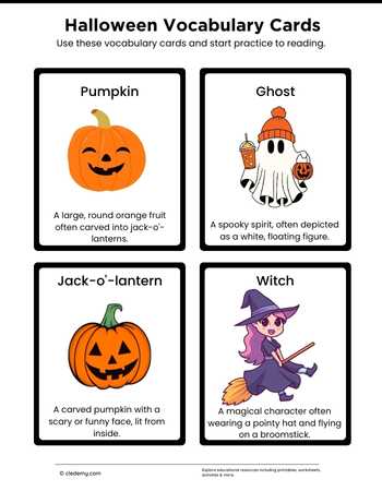 Halloween Vocabulary Cards