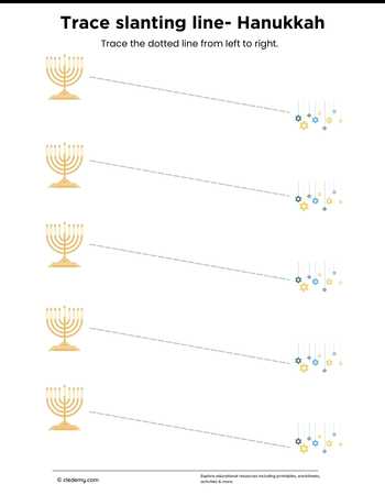 Trace Slanting Line- Hanukkah