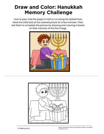 Draw and Color: Hanukkah Memory Challenge