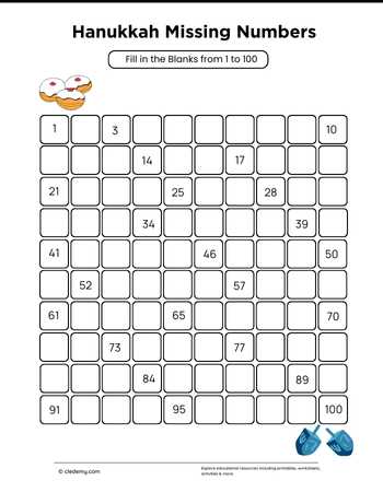 Hanukkah Missing Numbers