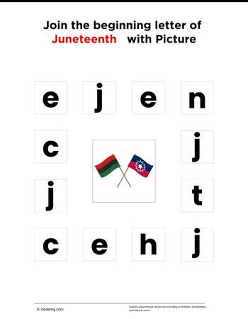 Join the Letter Matching with Juneteenth
