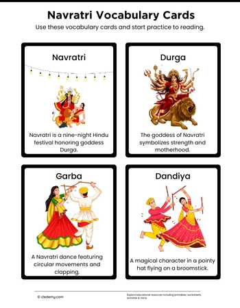 Navratri Vocabulary Cards