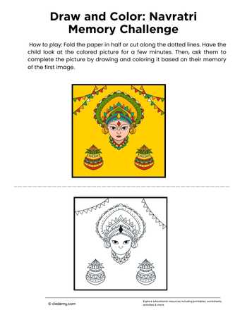 Draw and Color Navratri Memory Challenge