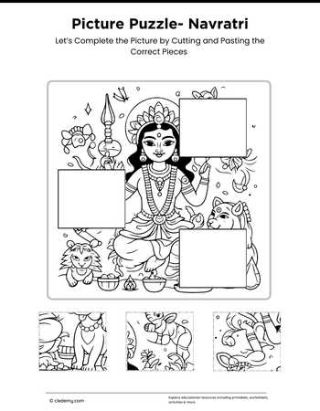 Cut & Paste Picture Puzzle- Navratri