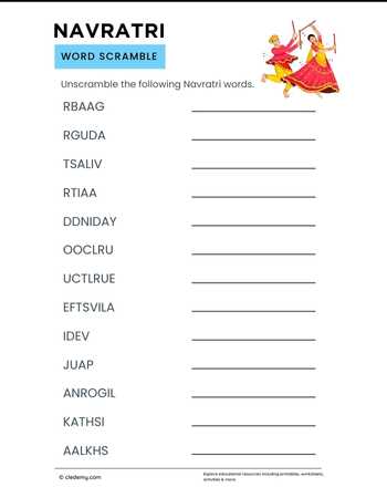 Navratri Word Scramble
