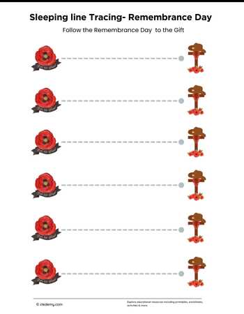 Trace Remembrance Day In Horizontal Line
