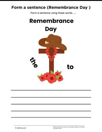 Form a sentence - Remembrance Day