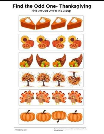 Find Odd One Out Thanksgiving