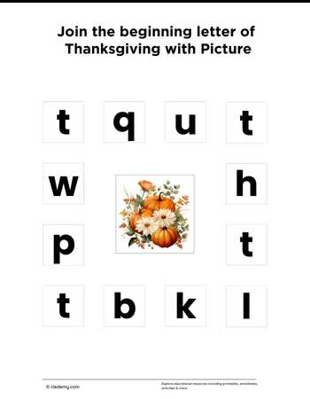 Join the Letter Matching with Thanksgiving