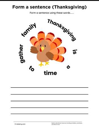 Form a sentence (Thanksgiving)