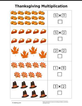 Thanksgiving Multiplication for Kids