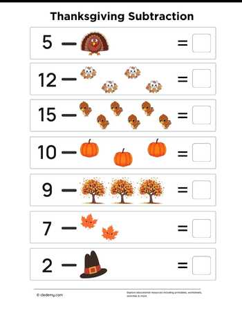 Thanksgiving Subtraction