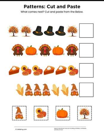 Patterns Cut and Paste Thanksgiving