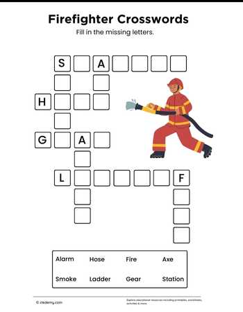 Firefighter Mini Crosswords Puzzle