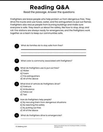 Read and Answer- Firefighter