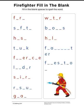 Firefighter Fill in The Blank