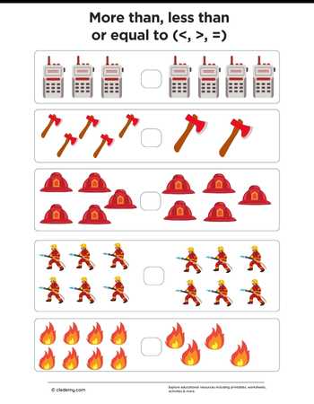 More Than, Less than Or Equal Firefighter