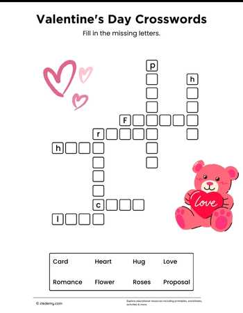 Valentine's Day Mini Crosswords Puzzle