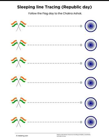 Trace Republic Day- India In Horizontal Line