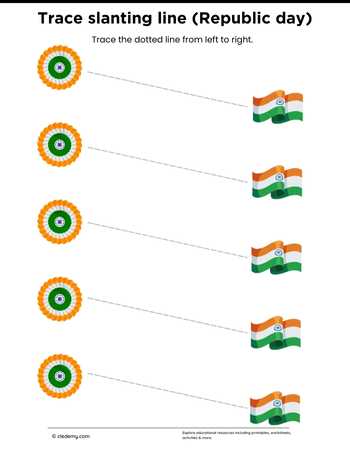 Trace Slanting Line- Republic Day India