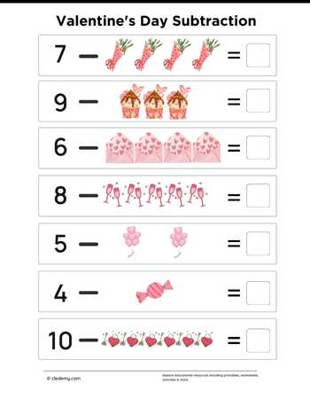 Valentine's Day Subtraction