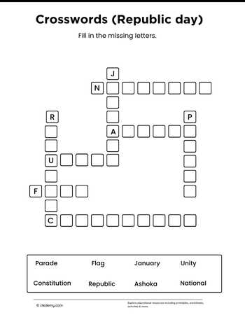 Republic Day India Mini Crosswords Puzzle
