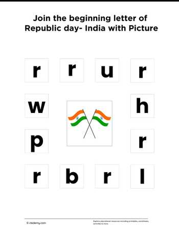 Join the Letter Matching with Republic Day- India