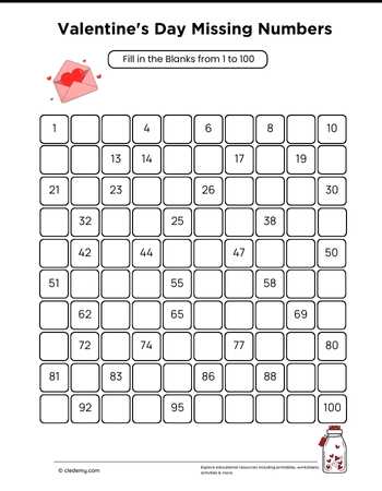 Valentine's Day Missing Numbers