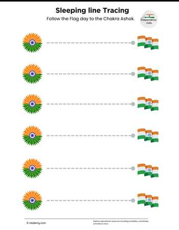 Trace Independence Day- India In Horizontal Line