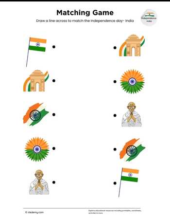 Independence Day- India Matching Game