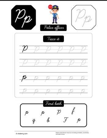 Cursive Letter P for Police Office