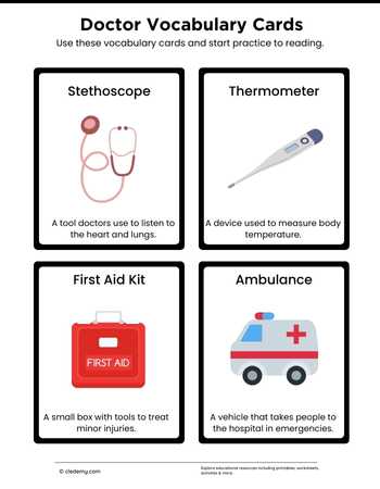 Doctor Vocabulary Cards
