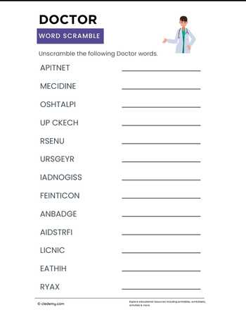 Doctor Word Scramble