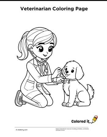Veterinarian - Coloring Page
