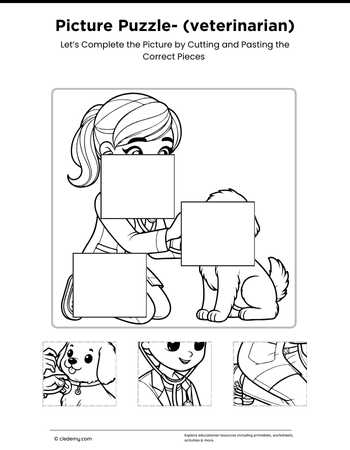 Cut & Paste Picture Puzzle- Veterinarian